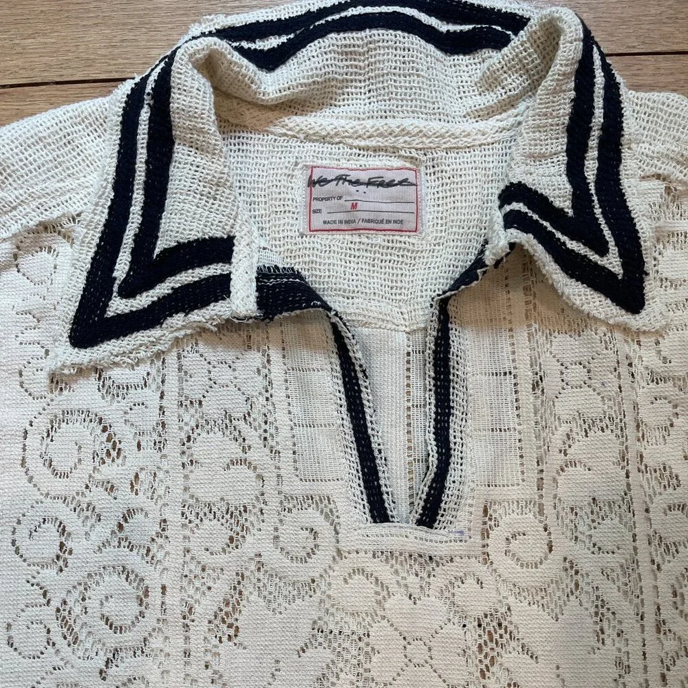 031 FP We The Free Feeling Sporty Lace Tee Ivory As Mock NWOT Size Medium - Picture 15 of 16